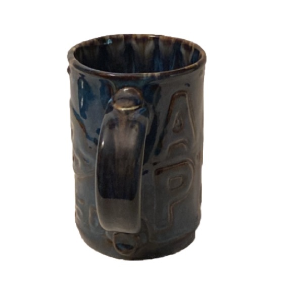 Castle Rock Pottery Cobalt Blue Glazed License Plate Ceramic Large Coffee Mug - Picture 2 of 5